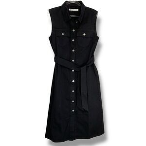 Standard Grace Dress Black Denim Button Down Maxi Jean Cotton Size Large NWT